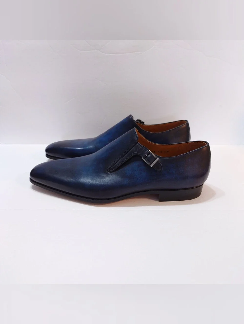 Magnanni Beltran Monk Strap Shoes Navy Blue RARE TO FIND